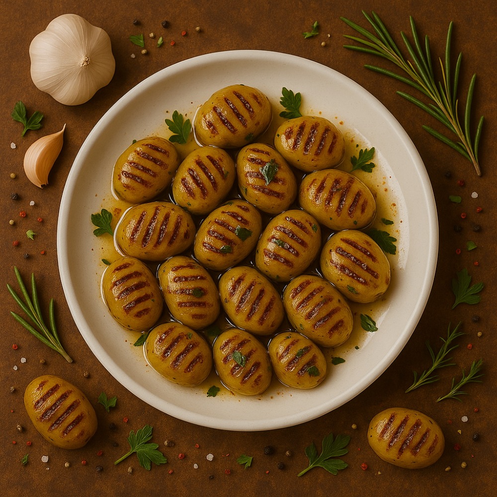 Gegrillte Grüne Oliven Kräuter & Knoblauch